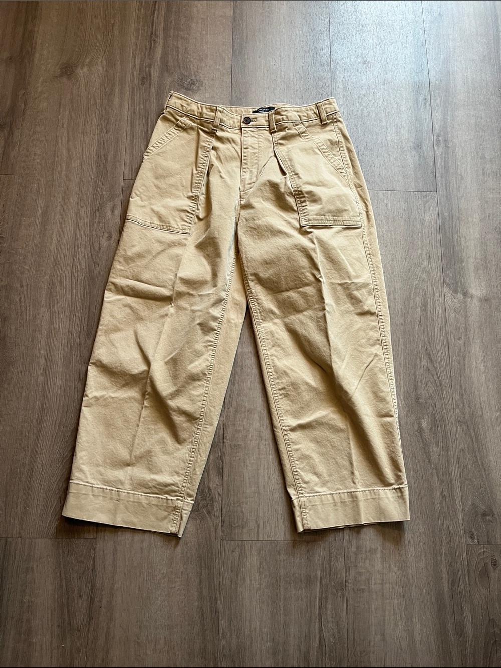 Women’s Beige Cargo Work Pants - Relaxed Fit